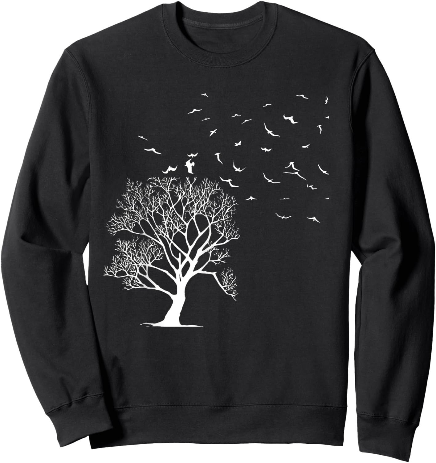 Forest Tree Wildlife Flock Of Birds Nature Outdoors Forest Sweatshirt - Sweatshirt | Black