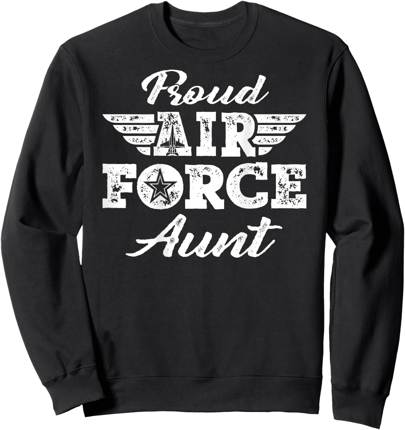 Proud US Air Force Aunt - Pride Military Family Auntie Gifts Sweatshirt - Sweatshirt | Black