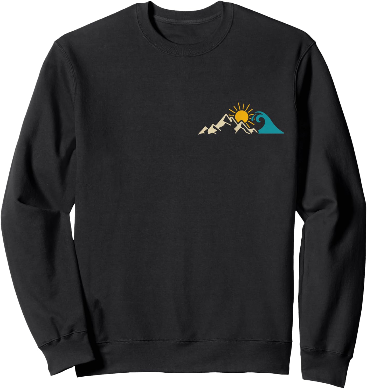 Mountains & Sea Hiking Surfer Climbing Hiker Nature Outdoor Sweatshirt - Sweatshirt | Black