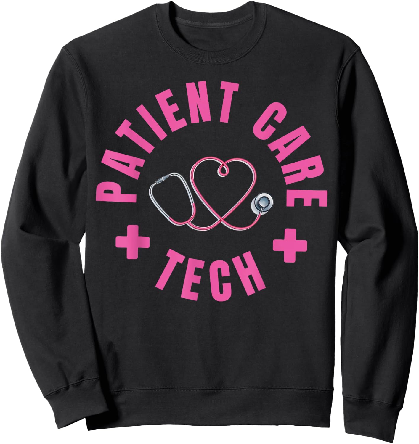 PCT Healthcare Assistant Patient Care Technician Stethoscope Sweatshirt - Sweatshirt | Black