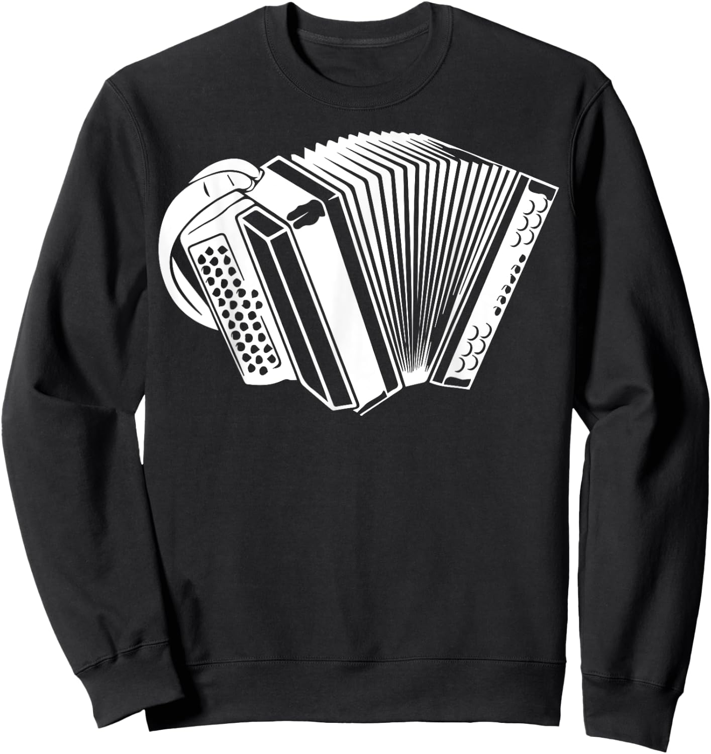 Graphic Accordion Instrument Men Women Hobby Learn Musician Sweatshirt - Sweatshirt | Black