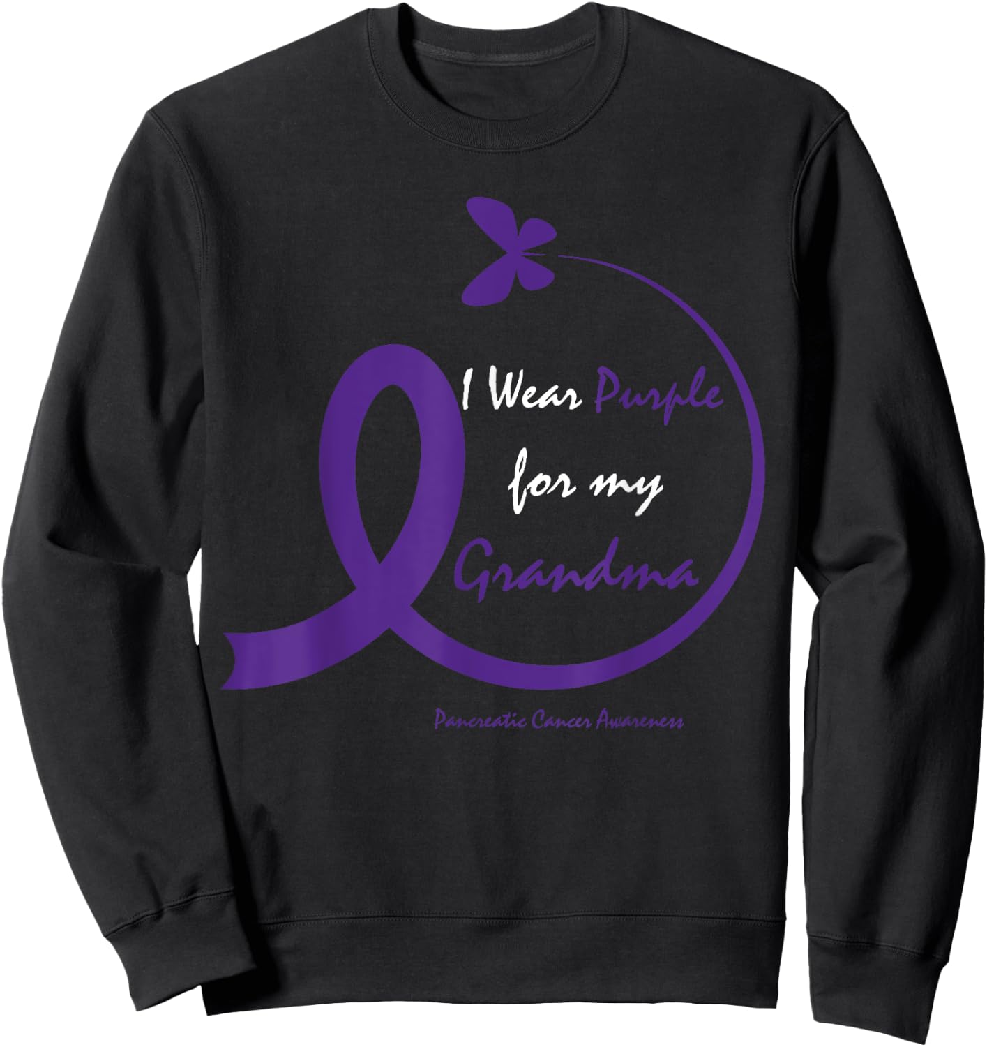 Products Gifts Purple Grandma Pancreatic Cancer Awareness Sweatshirt - Sweatshirt | Black