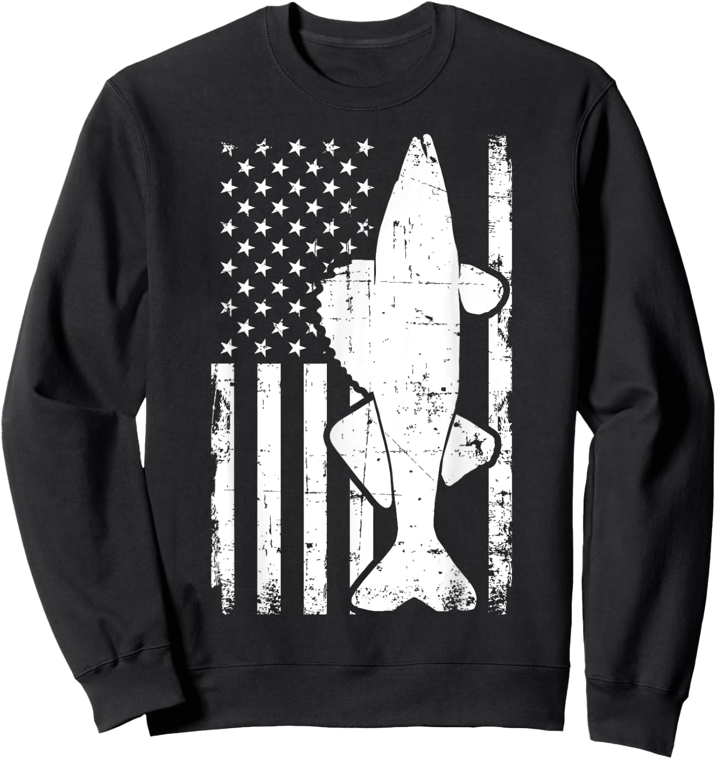 Walleye Fishing USA Sweatshirt - Sweatshirt | Black