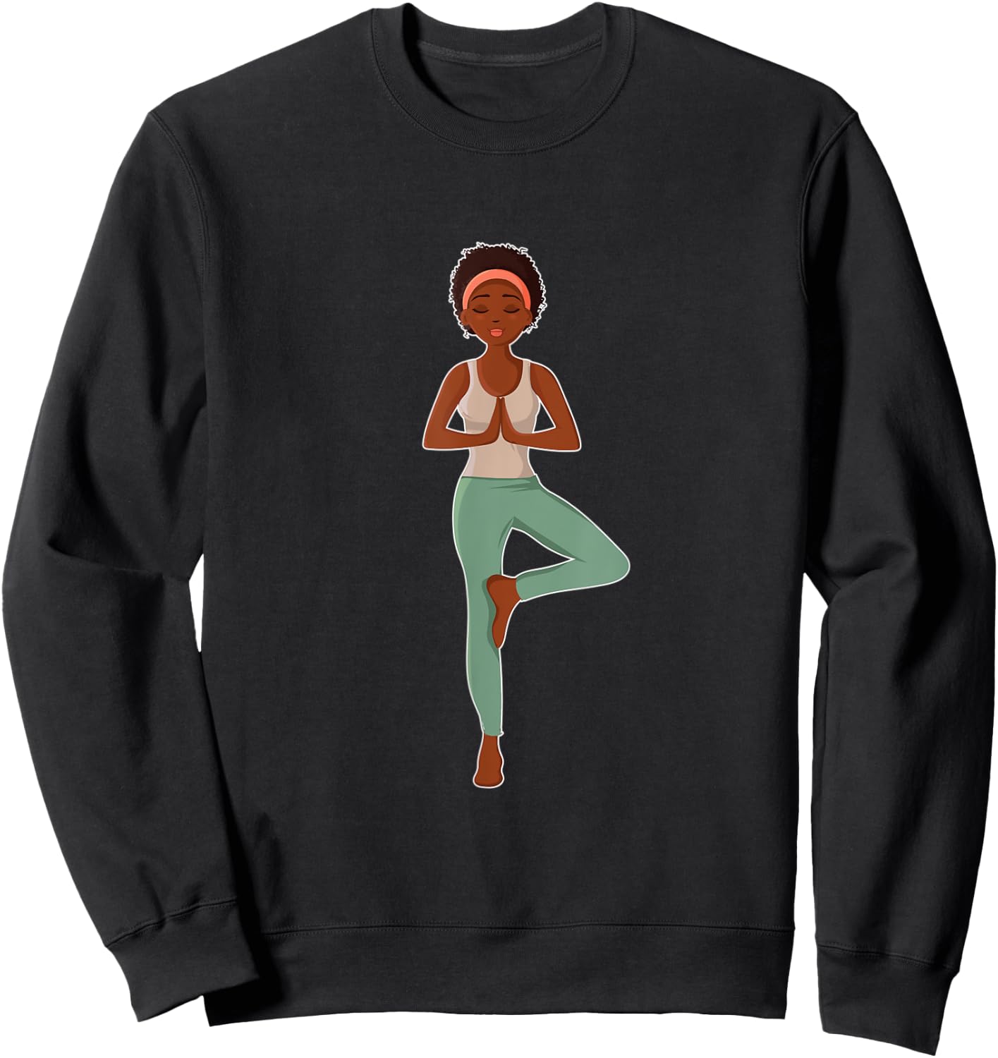 Yoga - African American Woman Sweatshirt - Sweatshirt | Black