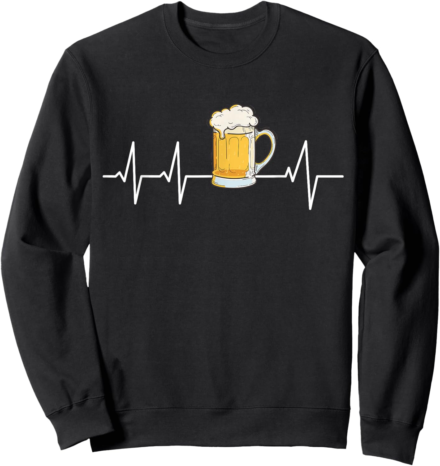 Beer pitcher heartbeat EKG heart rate Sweatshirt - Sweatshirt | Black