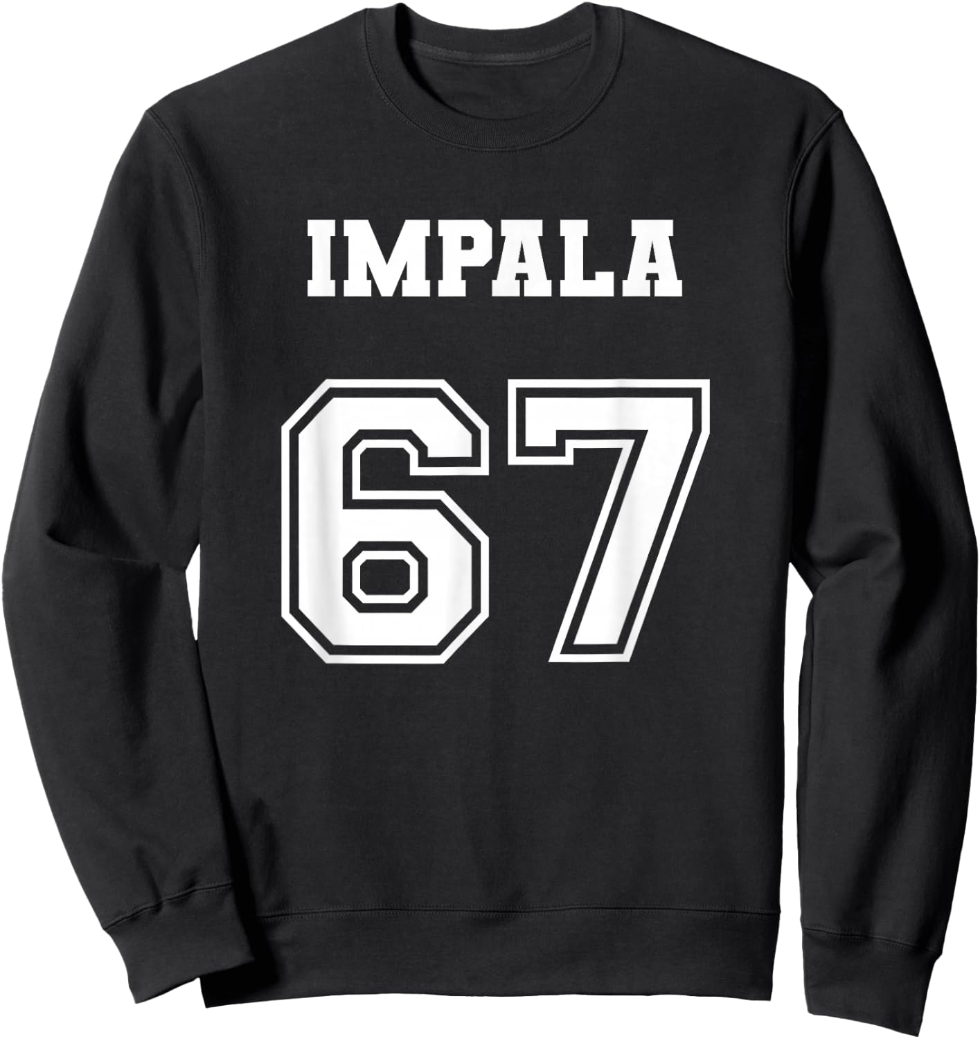 Jersey Style 67 1967 Impala Old School Lowrider Sweatshirt - Sweatshirt | Black