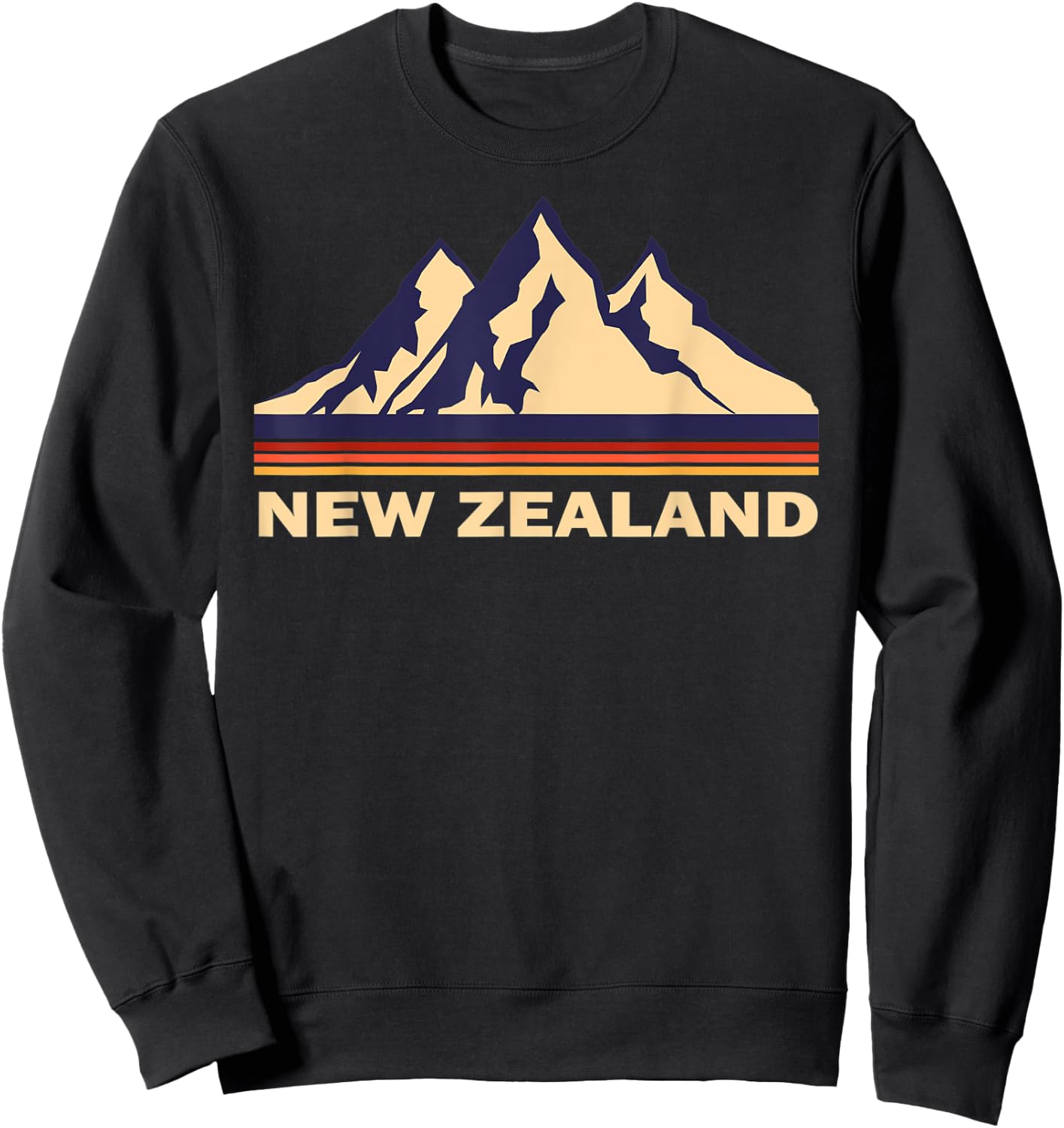 New Zealand Mountains retro Sweatshirt - Sweatshirt | Black