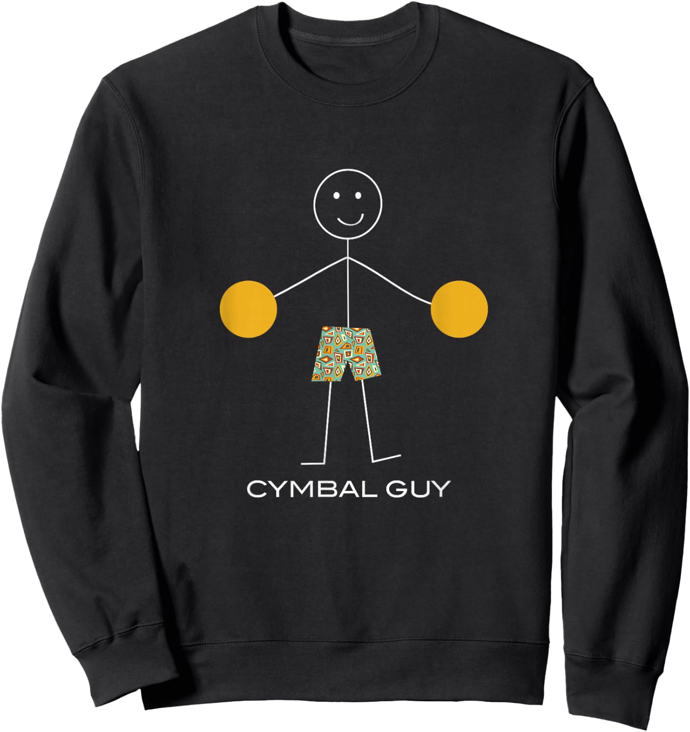 Funny Cymbal Guy Boy Cymbal Player Sweatshirt - Sweatshirt | Black