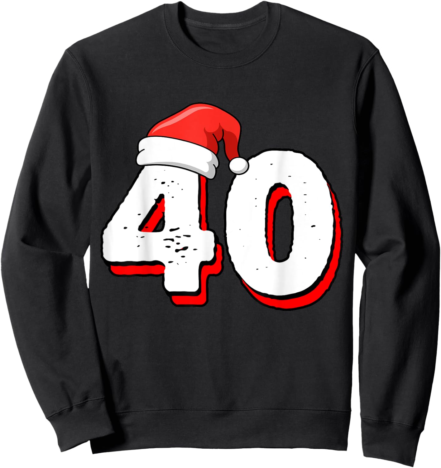 40th Birthday Christmas Number 40 Years Old Birthday Sweatshirt - Sweatshirt | Black