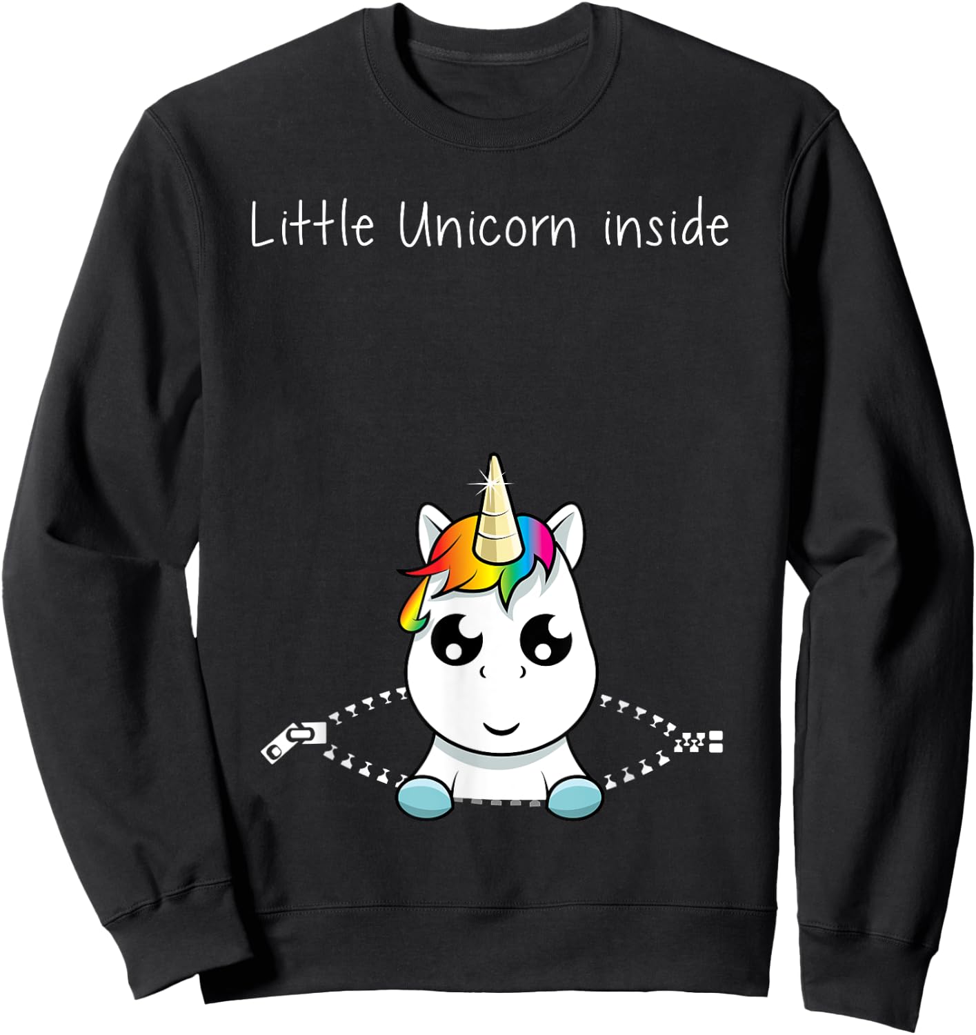 Its A Girl Pregnancy Announcement Gender Reveal Unicorn Gift Sweatshirt - Sweatshirt | Black