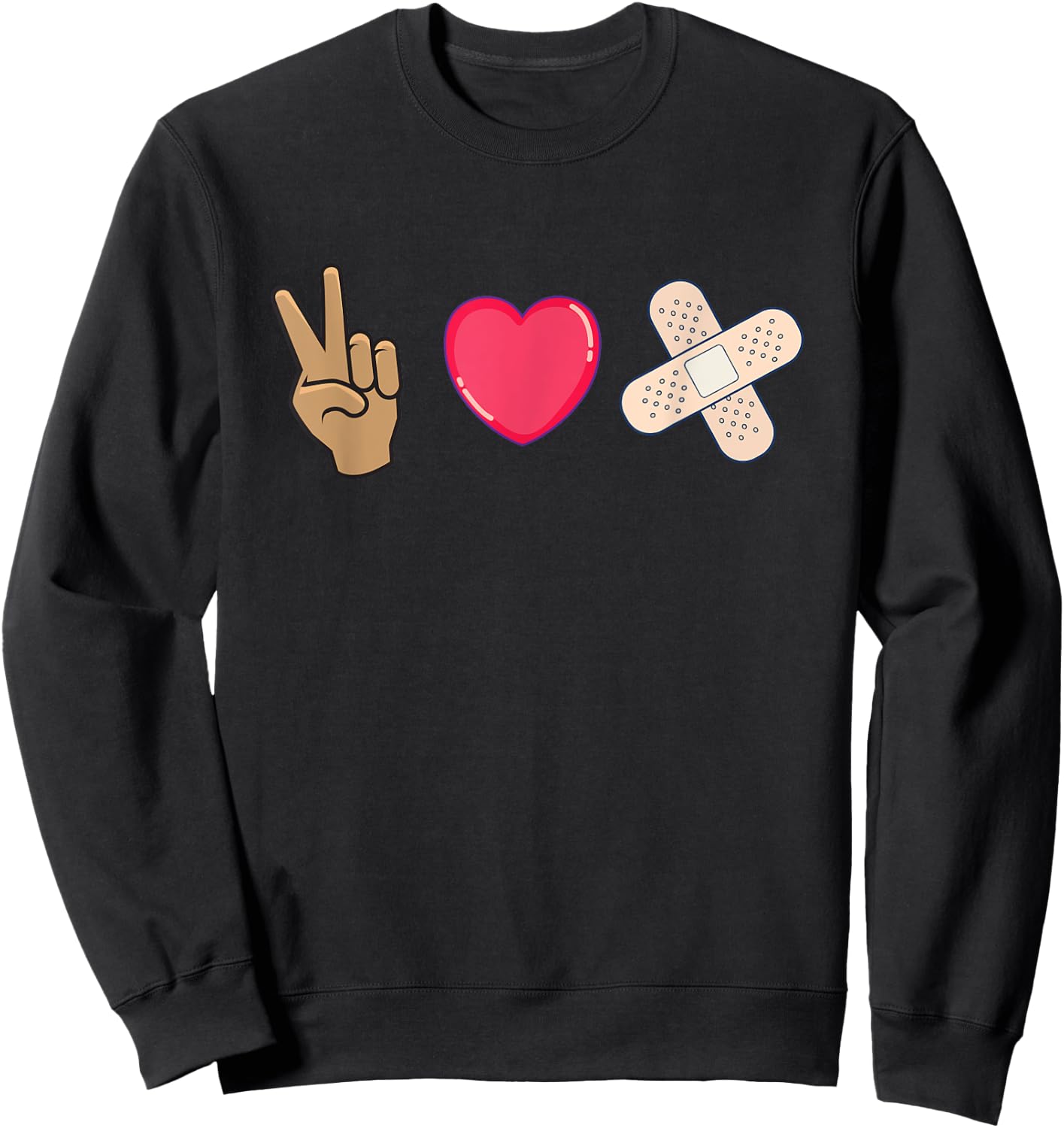 Peace Love Wound Care Nurse RN Appreciation Gifts Sweatshirt - Sweatshirt | Black