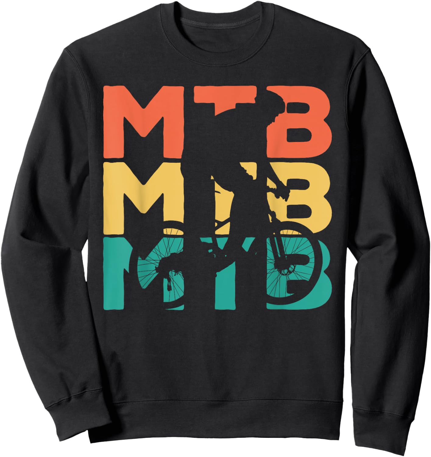 Retro Vintage MTB Gift Mountain Bikers Sweatshirt - Sweatshirt | Black