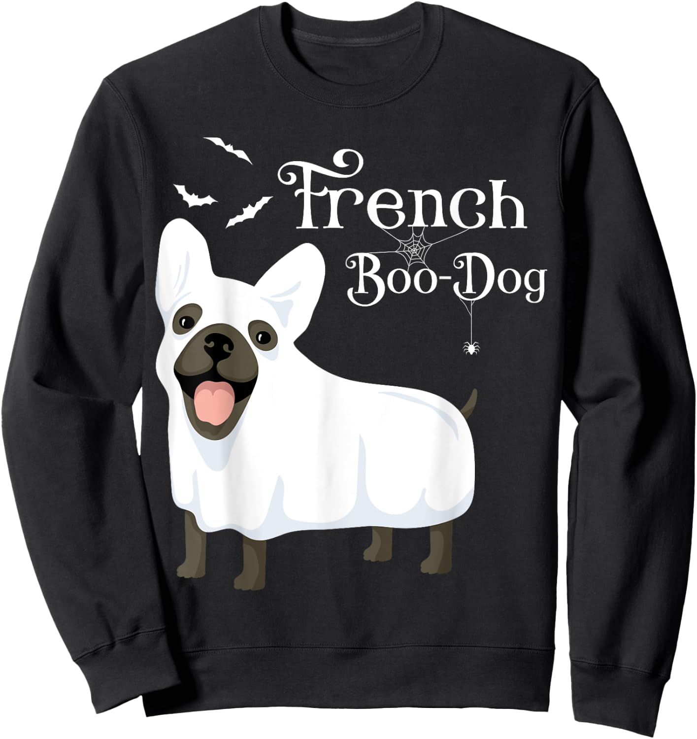 Halloween French Boo-Dog French Bulldog Ghost Women Sweatshirt - Sweatshirt | Black