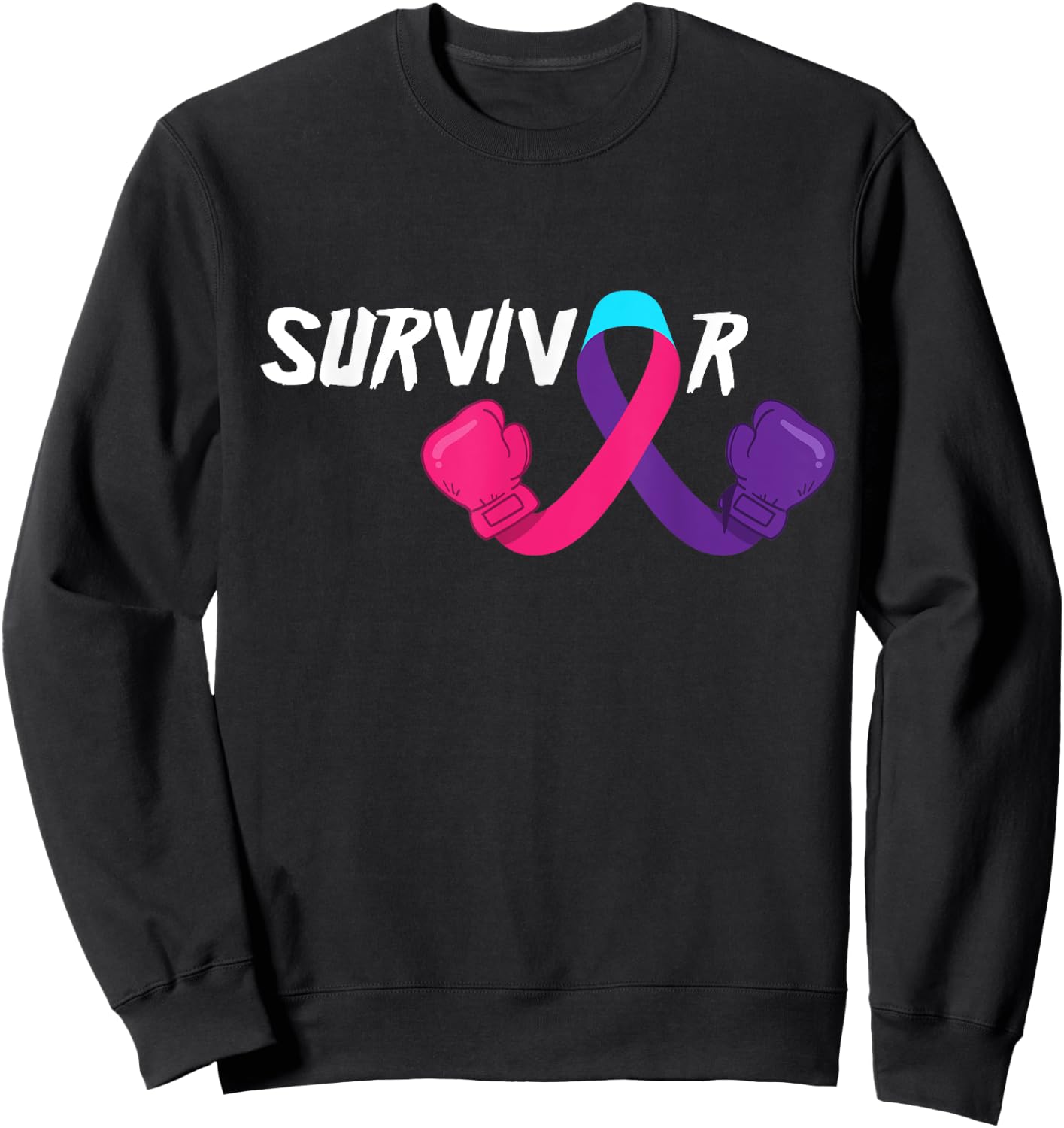 Thyroid Cancer Survivor Support Thyroid Cancer Awareness Sweatshirt - Sweatshirt | Black