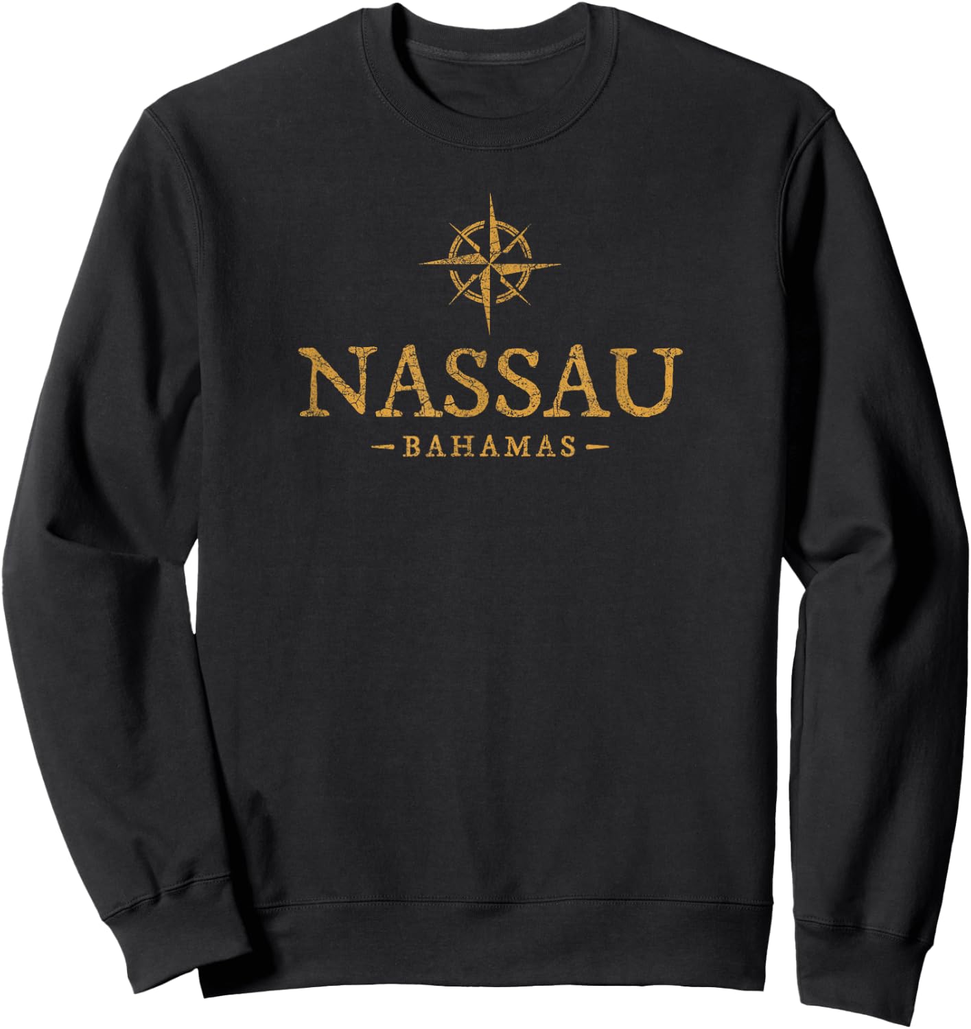 Vintage Nassau Bahamas Compass Retro Sailing Boat Souvenir Sweatshirt - Sweatshirt | Black