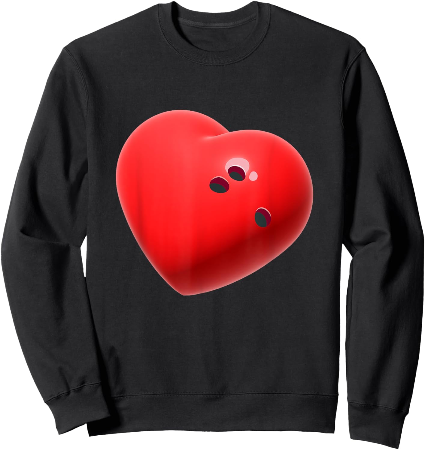 Love Bowling ball Hearts Bowling Lover Valentine's Day Sweatshirt - Sweatshirt | Black