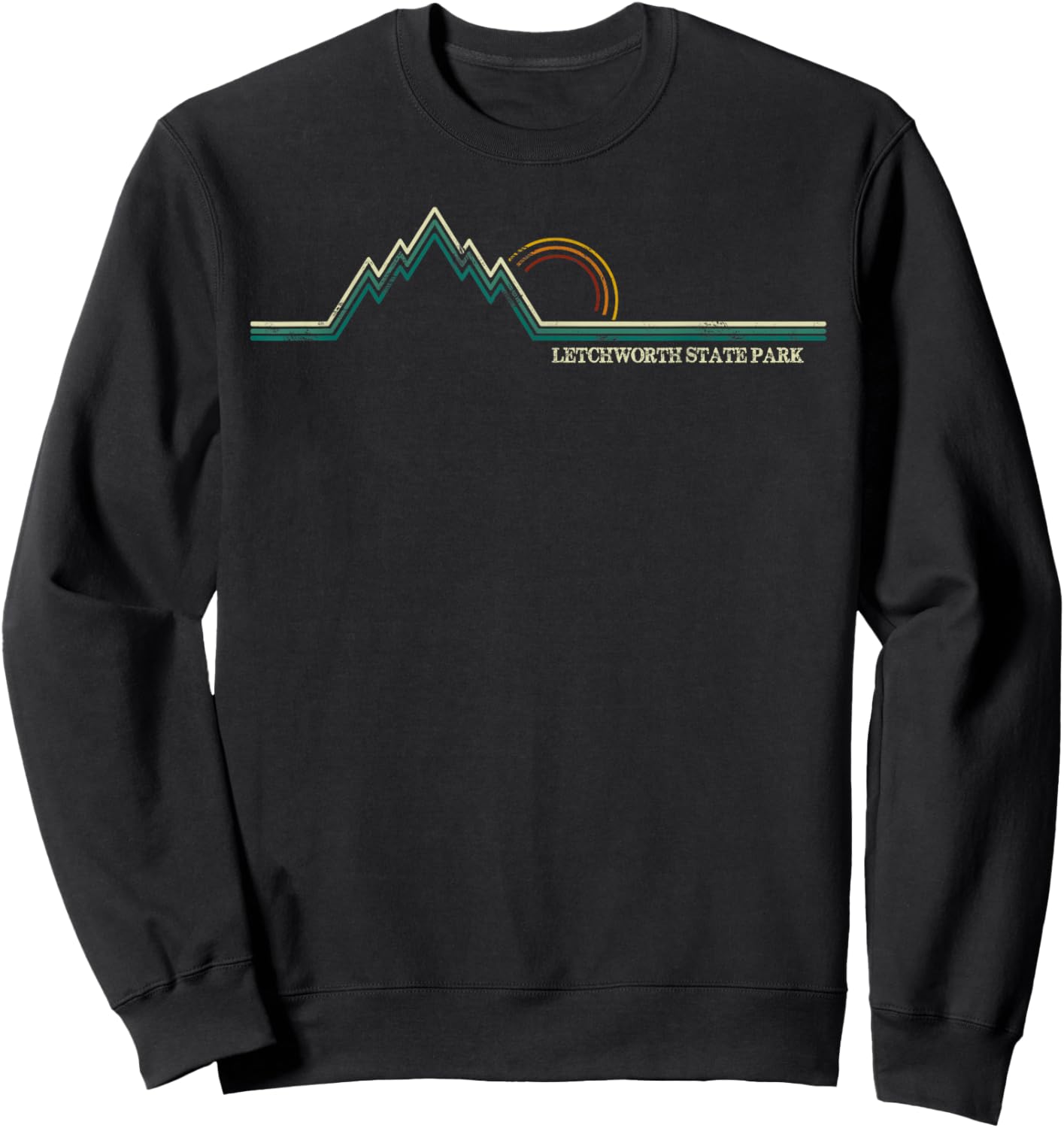 Letchworth State Park Mountain Retro Sweatshirt - Sweatshirt | Black