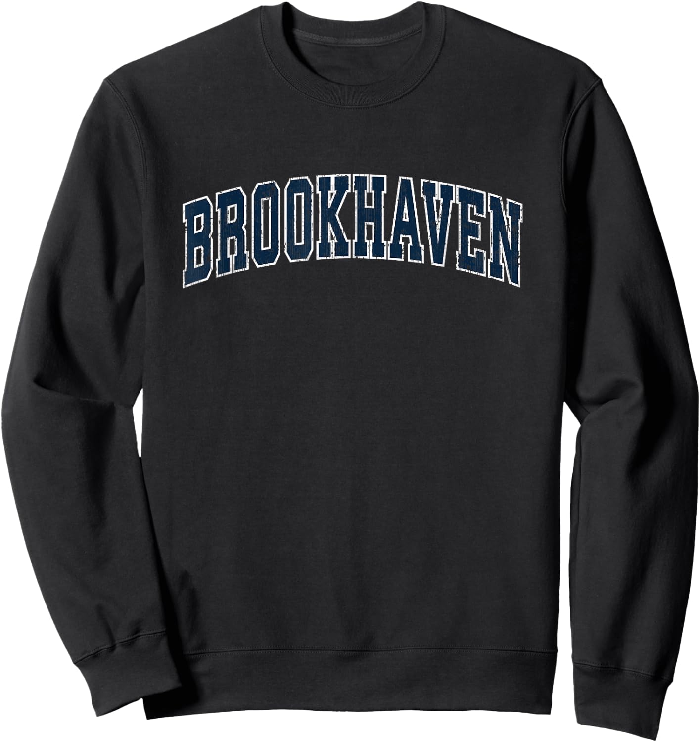 Brookhaven New York NY Vintage Sports Design Navy Design Sweatshirt - Sweatshirt | Black