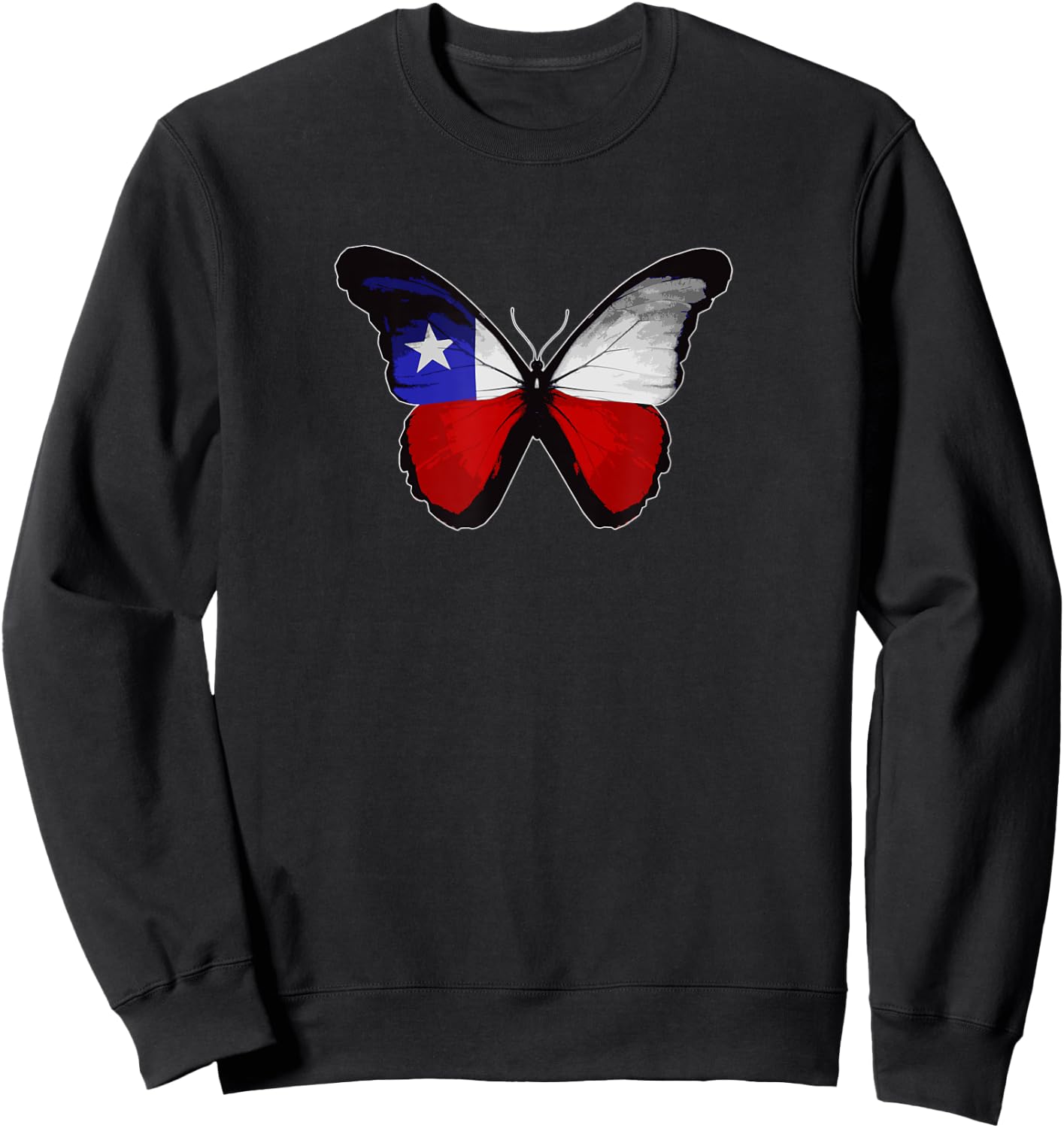State Of Texas Flag Butterfly Sweatshirt - Sweatshirt | Black