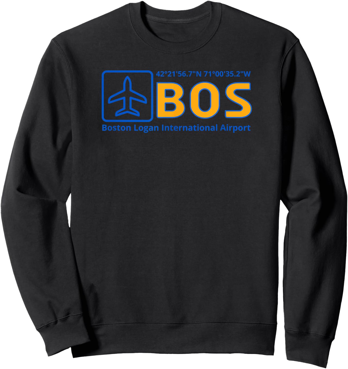 Boston Logan International Airport BOS Airport Area Code 617 Sweatshirt - Sweatshirt | Black