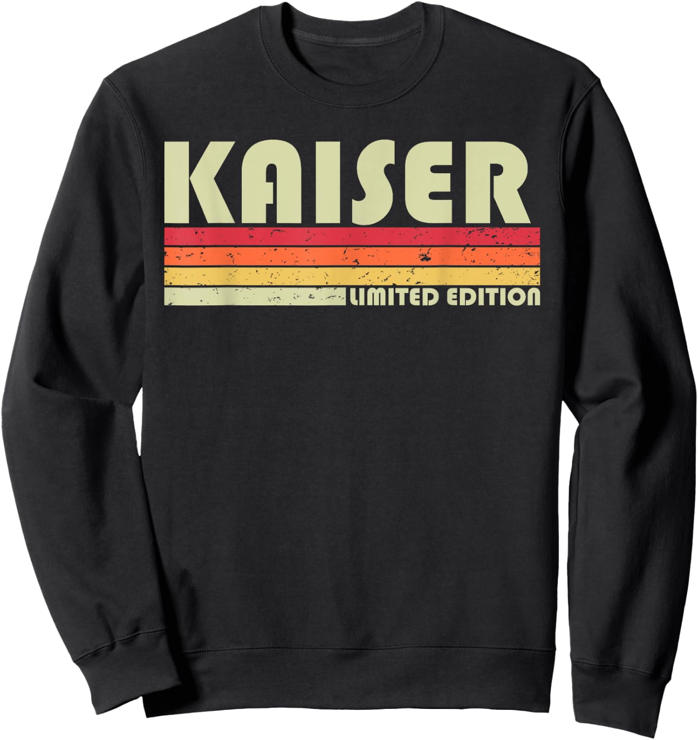 KAISER Surname Funny Retro Vintage 80s 90s Birthday Reunion Sweatshirt - Sweatshirt | Black