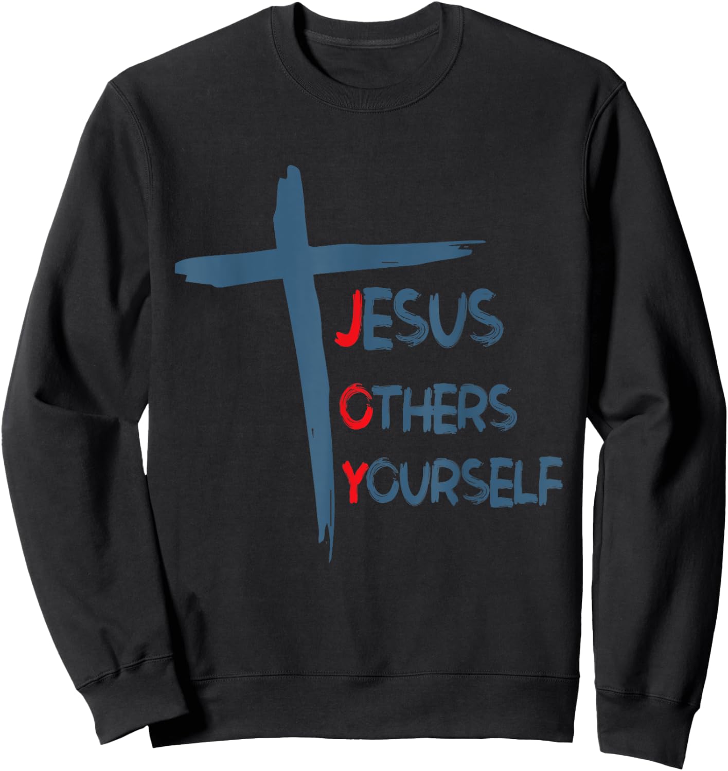 JOY Jesus Others Yourself Christian Cross Sweatshirt - Sweatshirt | Black