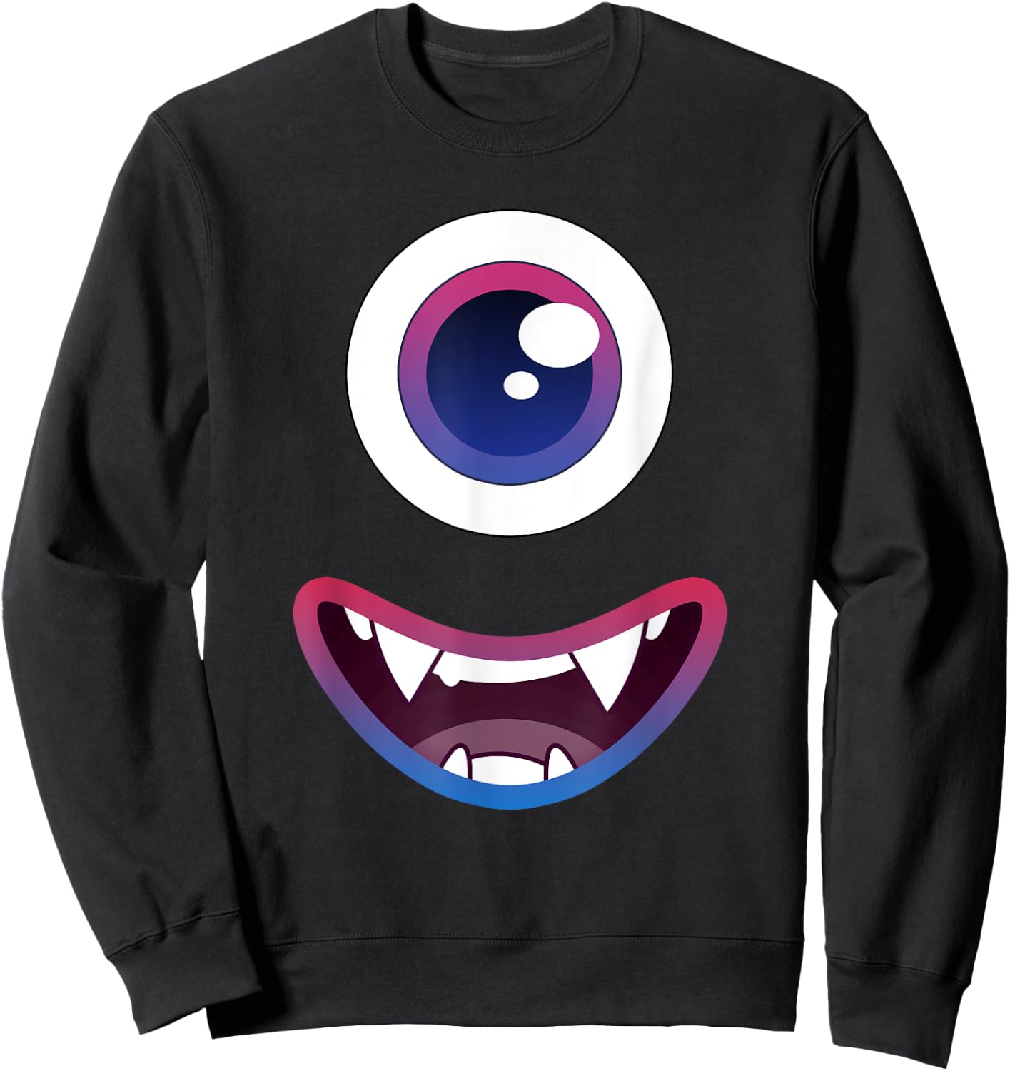 Monster Face Halloween Sweatshirt - Sweatshirt | Black