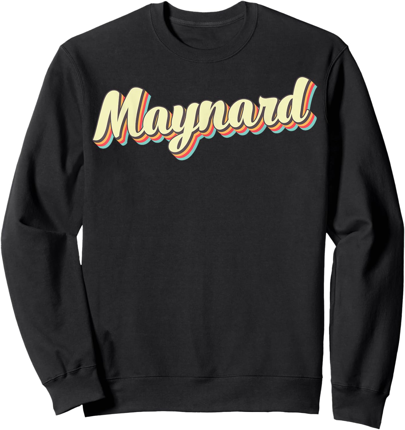 Maynard Retro Art Baseball Font Vintage Sweatshirt - Sweatshirt | Black