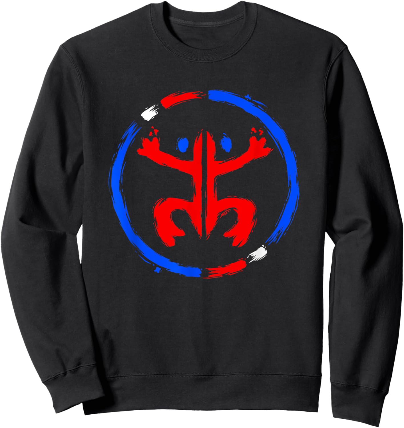 Puerto Rico Coqui Frog Taino - Boricua Brush Style Sweatshirt - Sweatshirt | Black