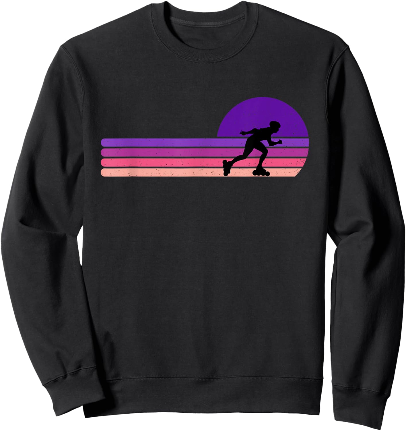 Rollerblading Funny Girly Retro Vintage Gift Sweatshirt - Sweatshirt | Black