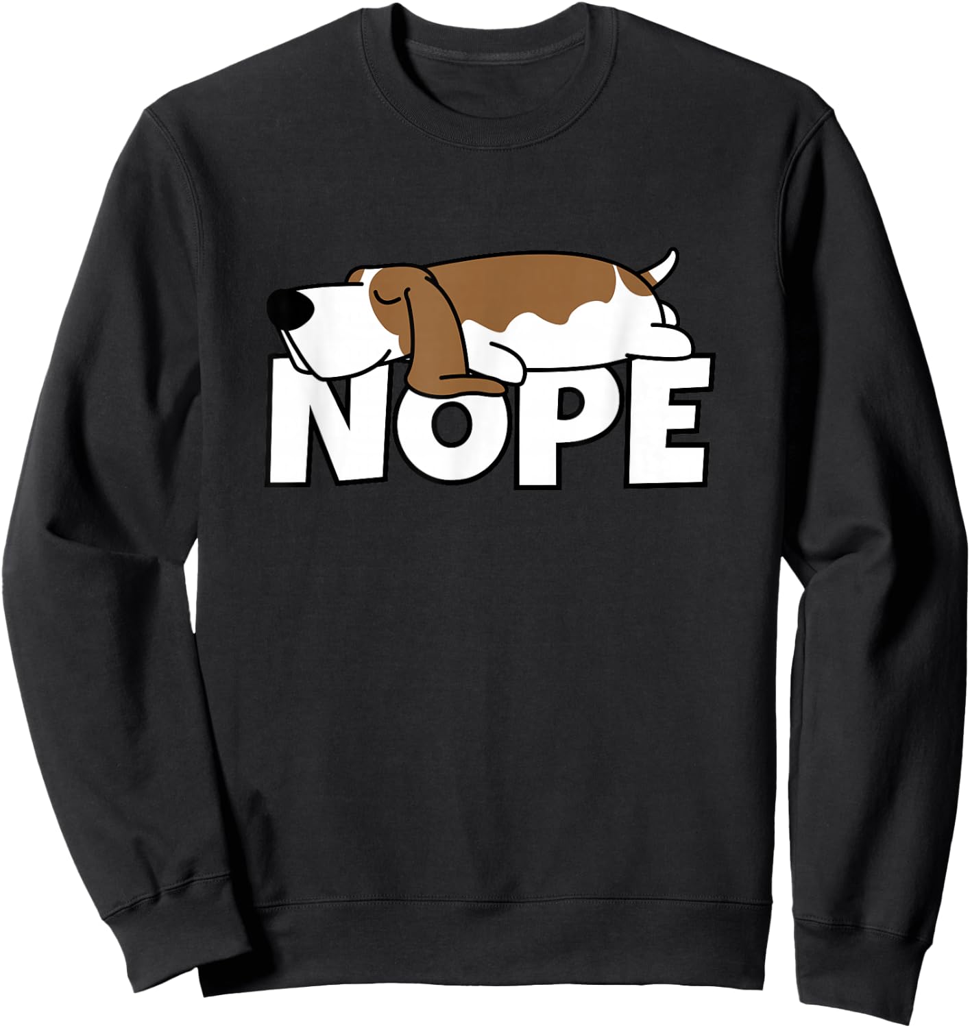 Lazy Basset Hound Cute Dog Nope Sweatshirt - Sweatshirt | Black