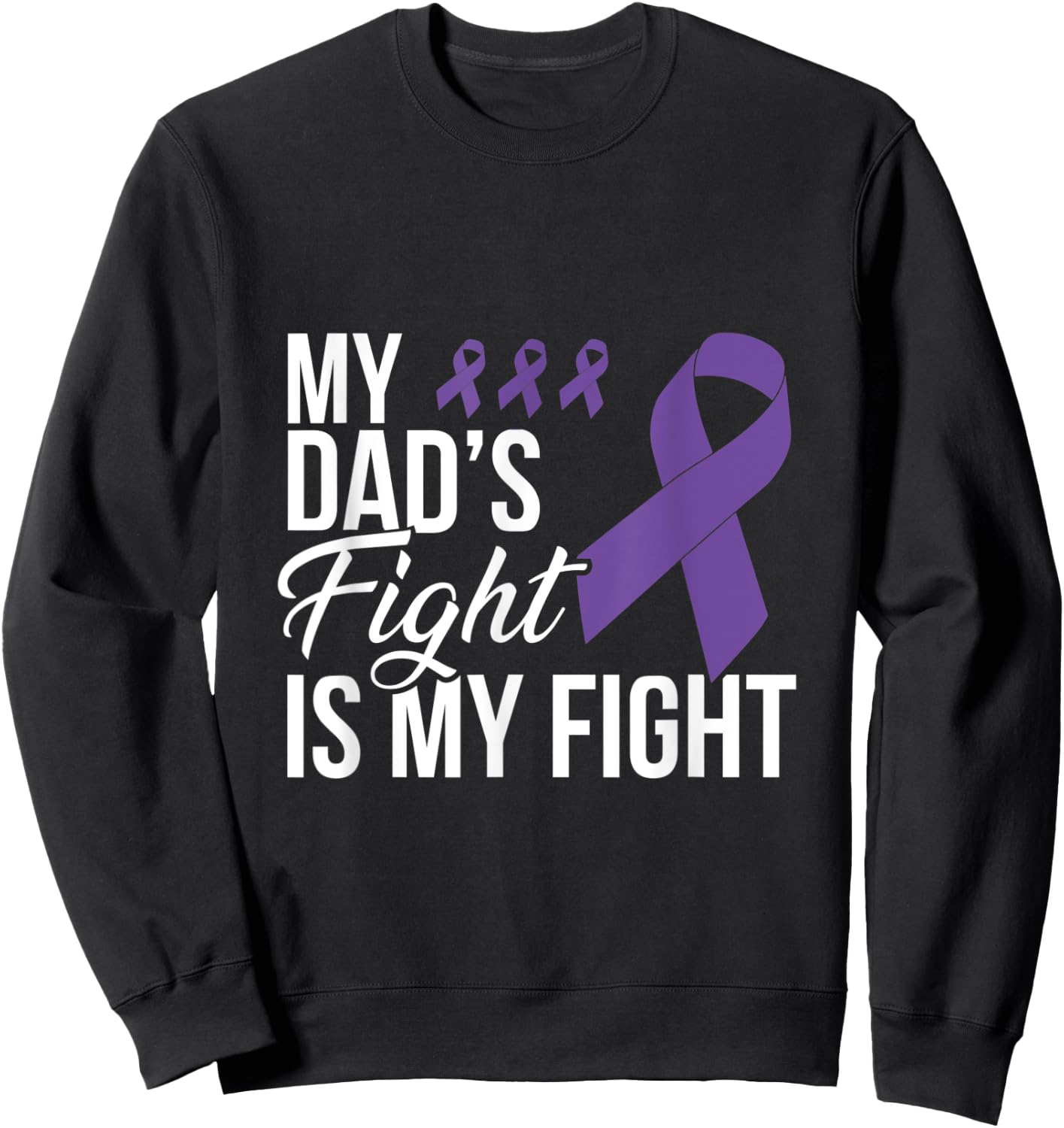 Leiomyosarcoma Fight Cancer Ribbon Sweatshirt - Sweatshirt | Black