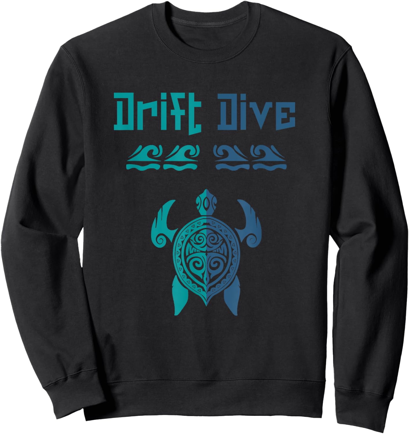 Drift Dive Polynesian Turtle - Funny Scuba Diving Sweatshirt - Sweatshirt | Black