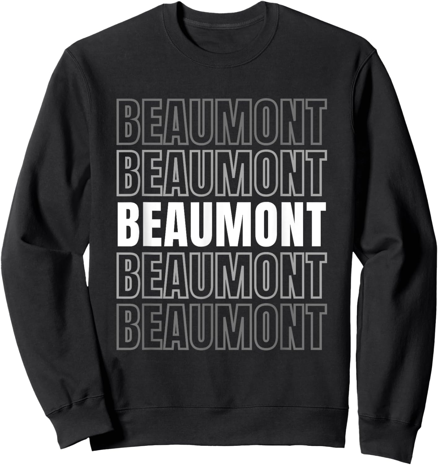 Beaumont Repeating Text Retro Design Sweatshirt - Sweatshirt | Black