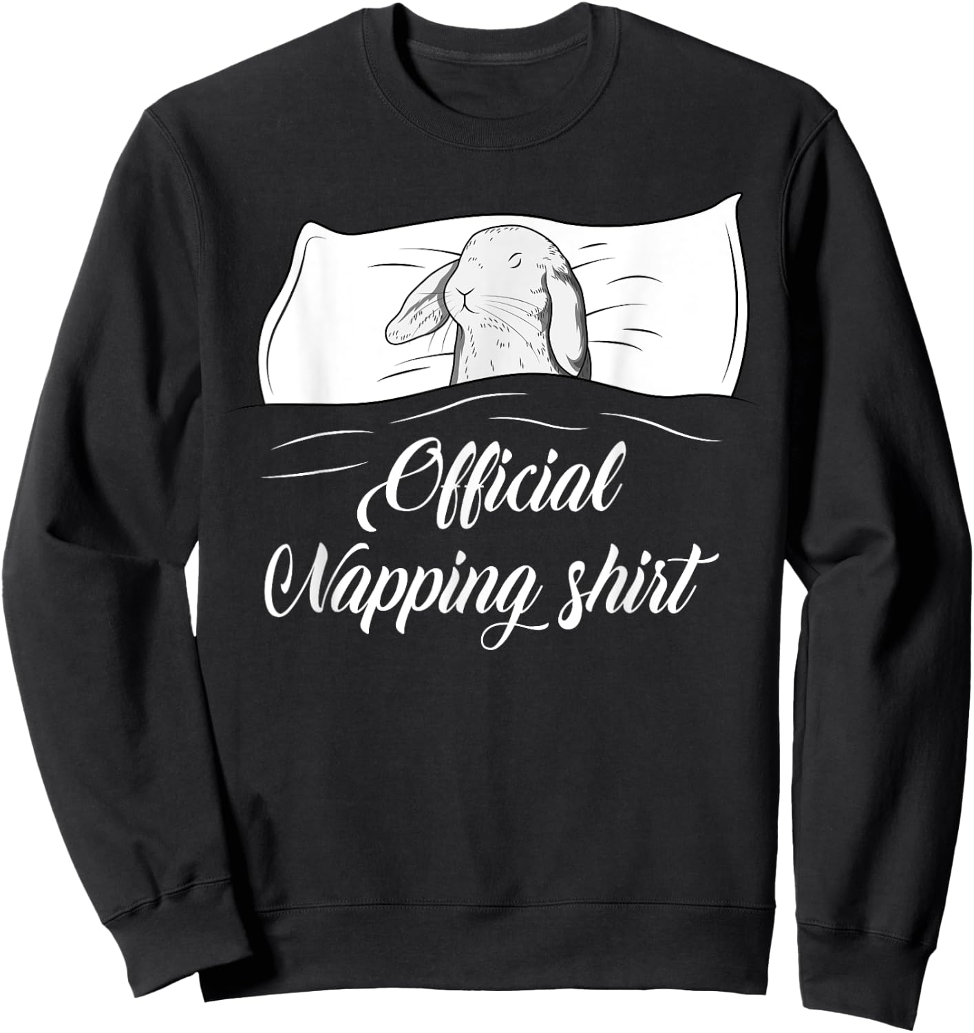 Sleeping Rabbit Pyjamas Bunny Lover Official Napping Sweatshirt - Sweatshirt | Black
