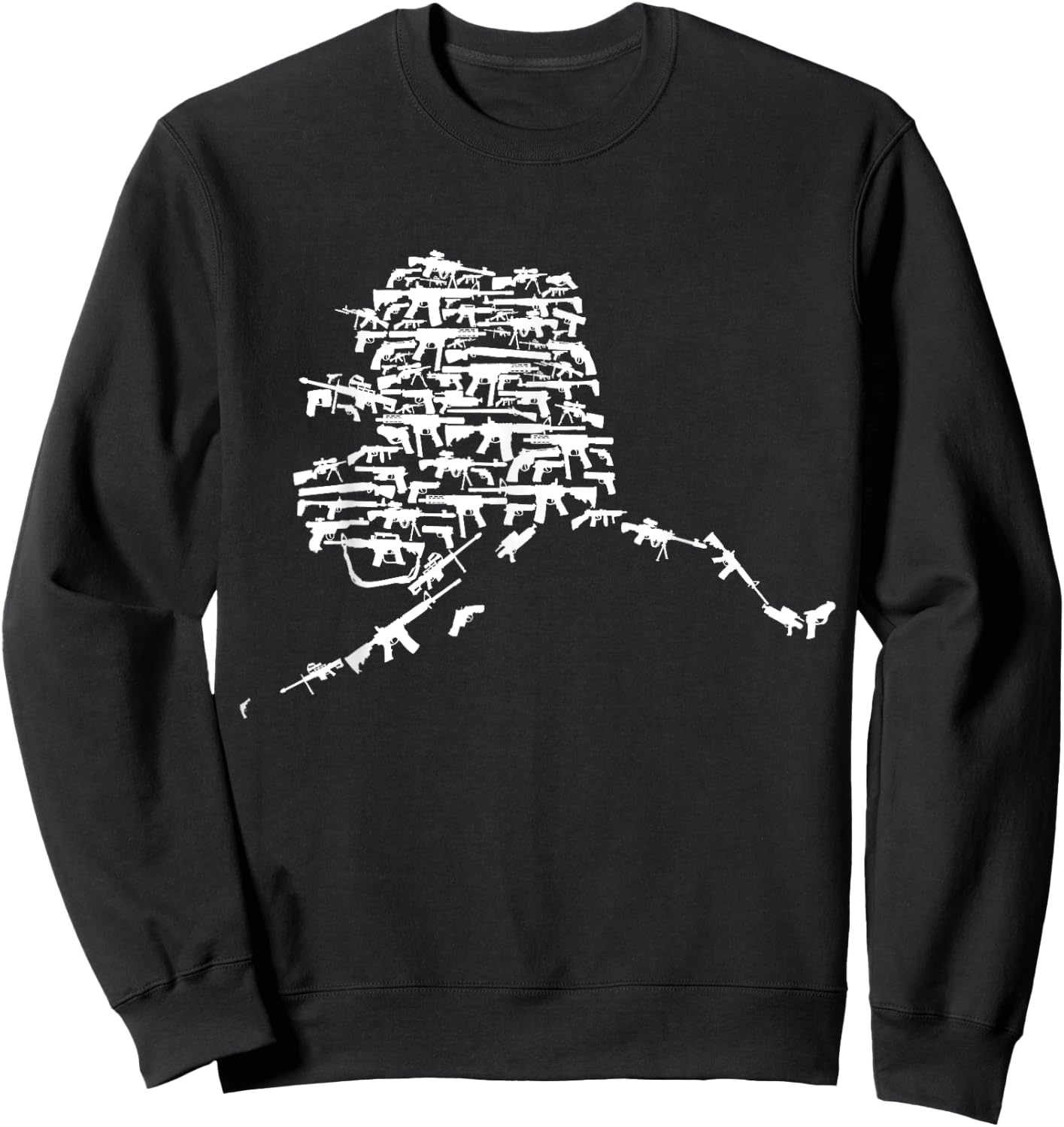 State of Alaska made up of Guns 2nd Amendment Sweatshirt - Sweatshirt | Black
