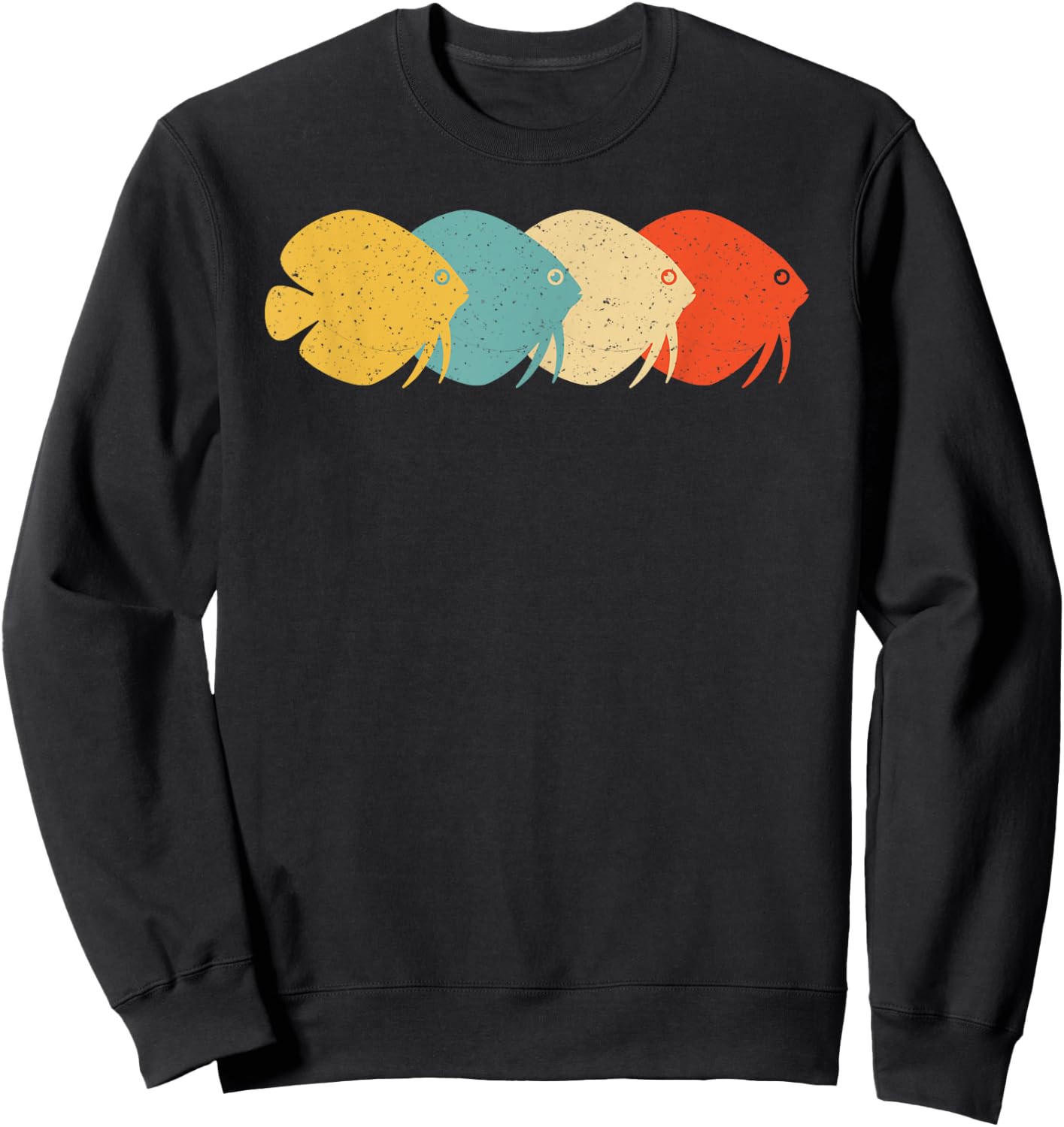 Discus Vintage Retro Pompadour Fish Lover 60s 70s Gift Sweatshirt - Sweatshirt | Black