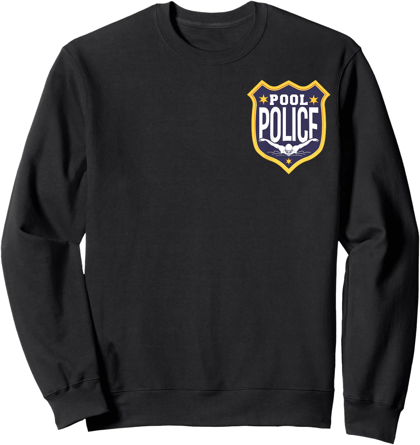 Swimming Swimmer Swim Pool Police Coach Dad Badge Sweatshirt - Sweatshirt | Black