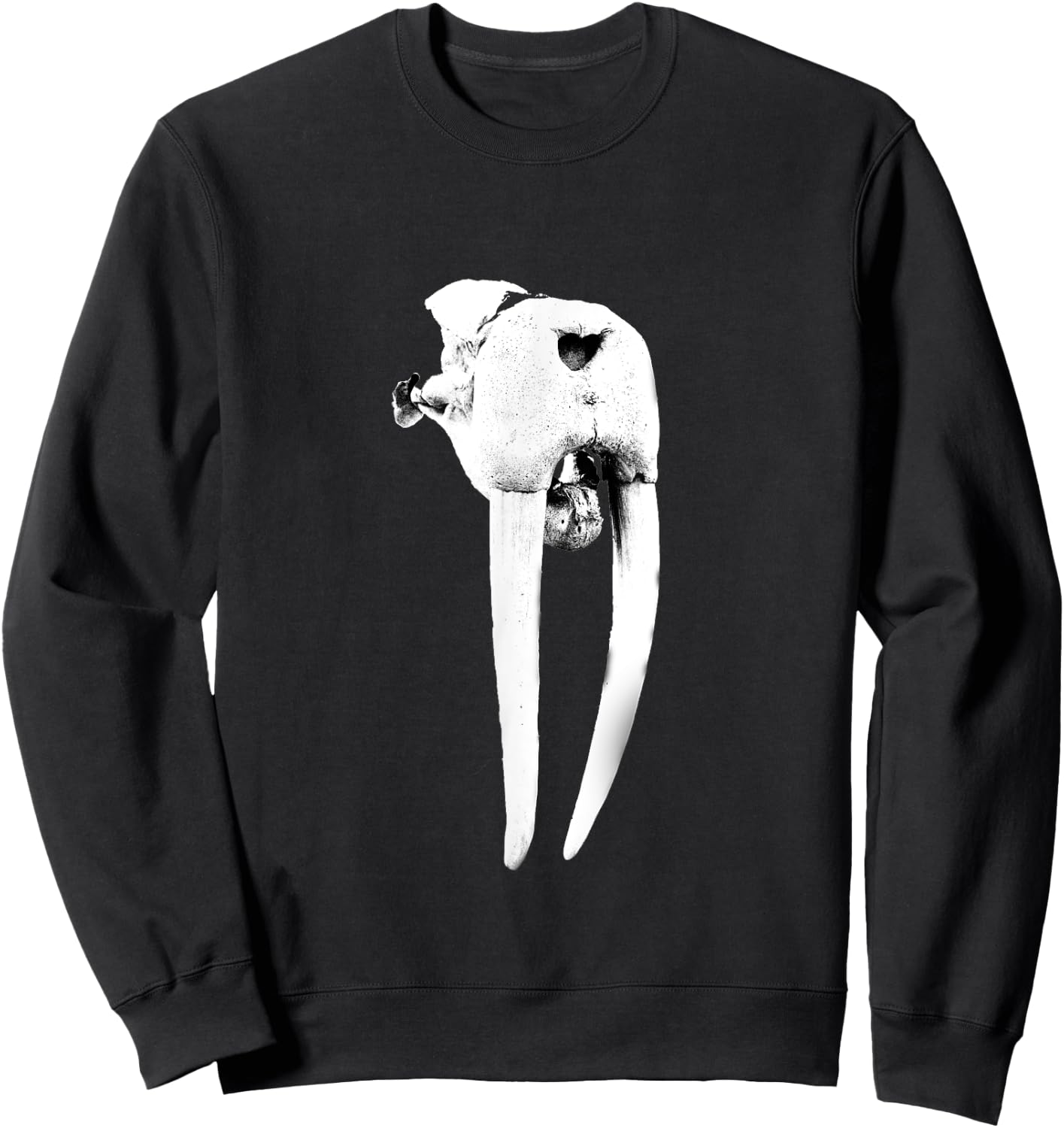 Fossilized Walrus Skull Tusk Sweatshirt - Sweatshirt | Black