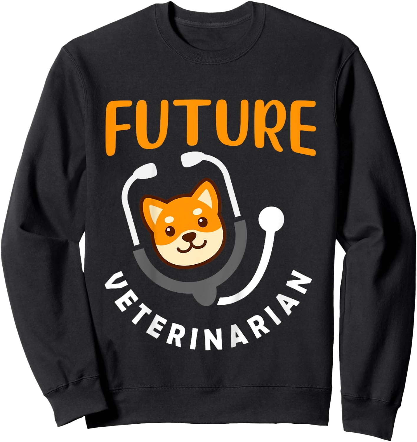 Kids Future Veterinarian Gift Vet Costume Kit Men Women Kids Vet Sweatshirt - Sweatshirt | Black
