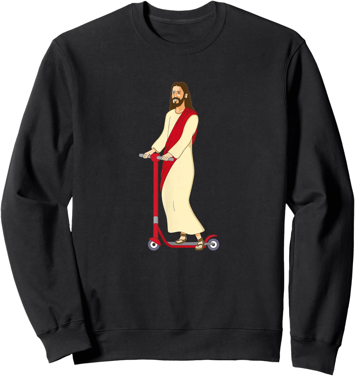 Christ on a Scooter Lord Jesus God Church Gift Sweatshirt - Sweatshirt | Black
