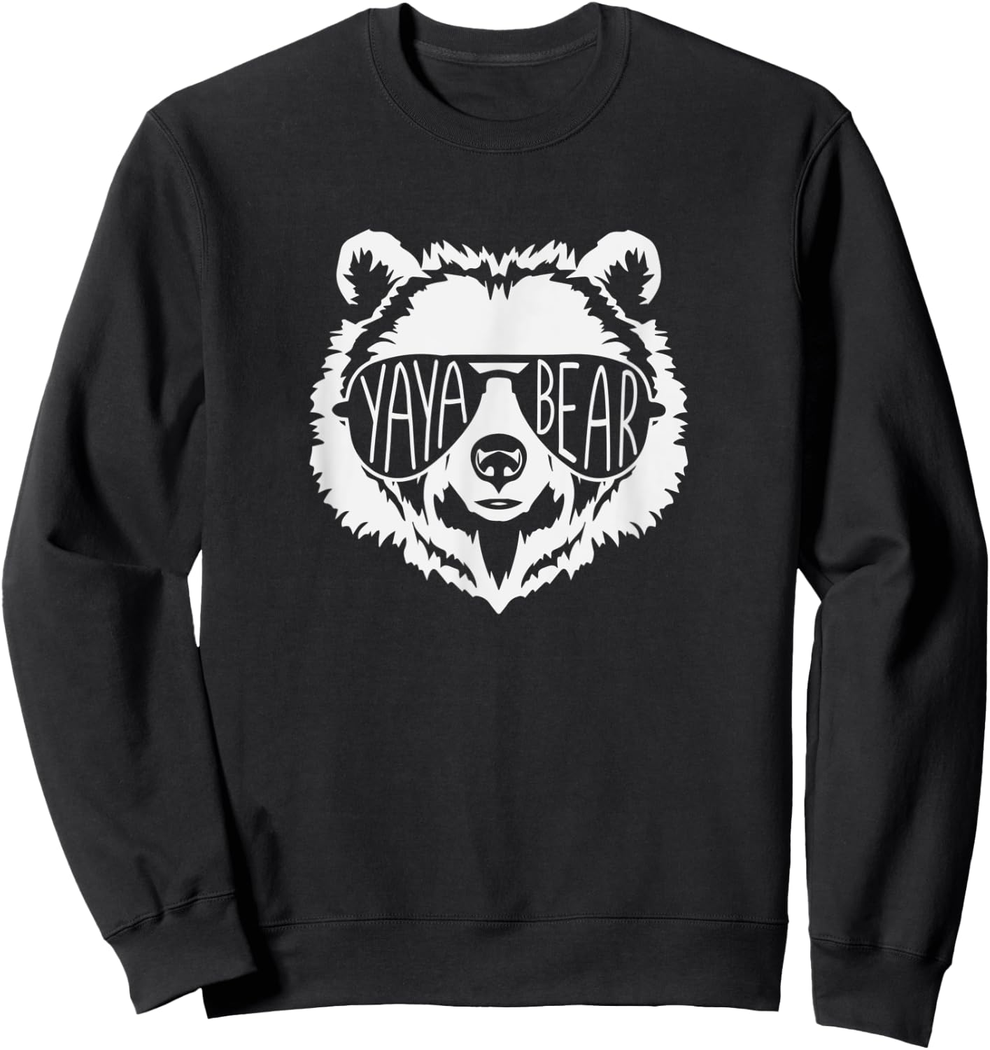 yaya Bear Face with Sunglasses Sweatshirt - Sweatshirt | Black