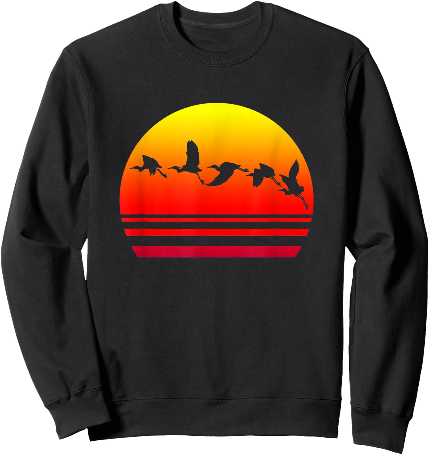 Cranes in the Sunset, Wetlands Sweatshirt - Sweatshirt | Black