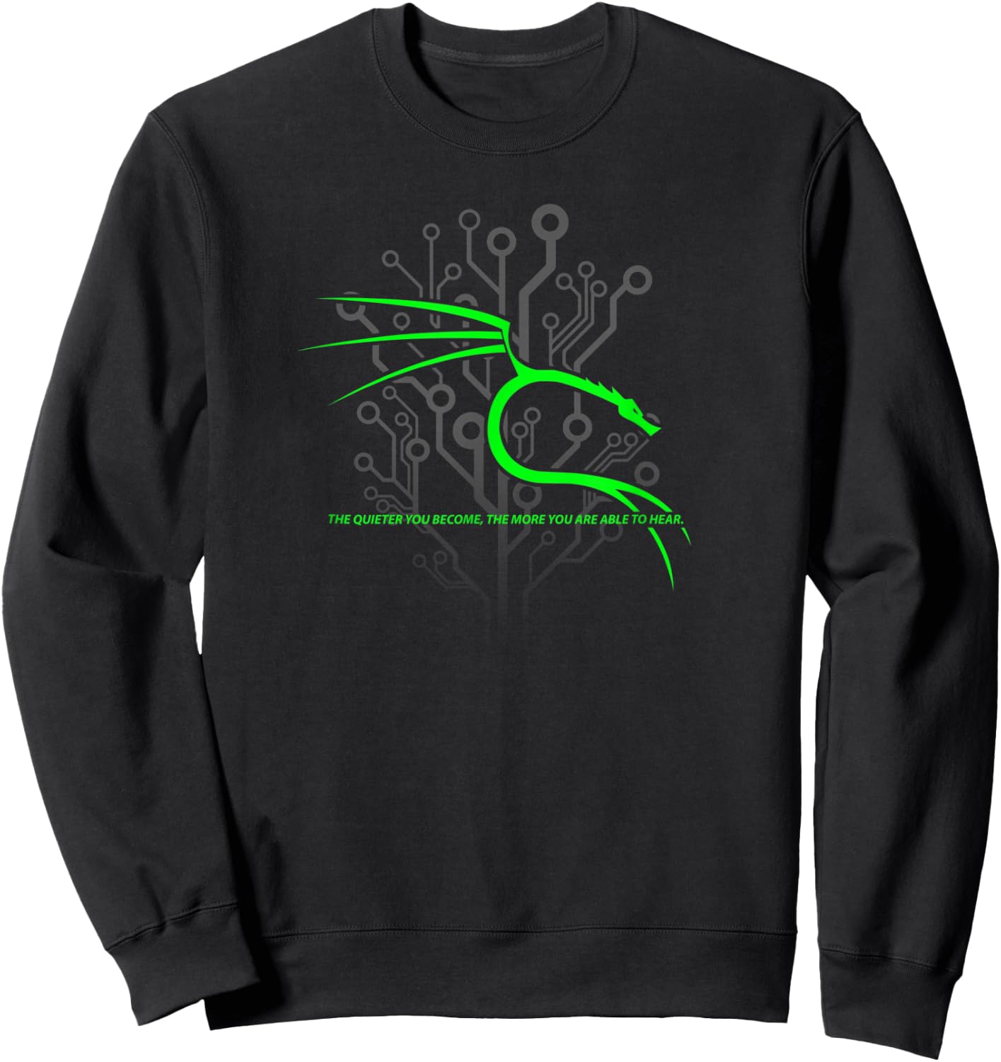 Backtrack Kali Linux with Dragon and Tagline - Green Sweatshirt - Sweatshirt | Black
