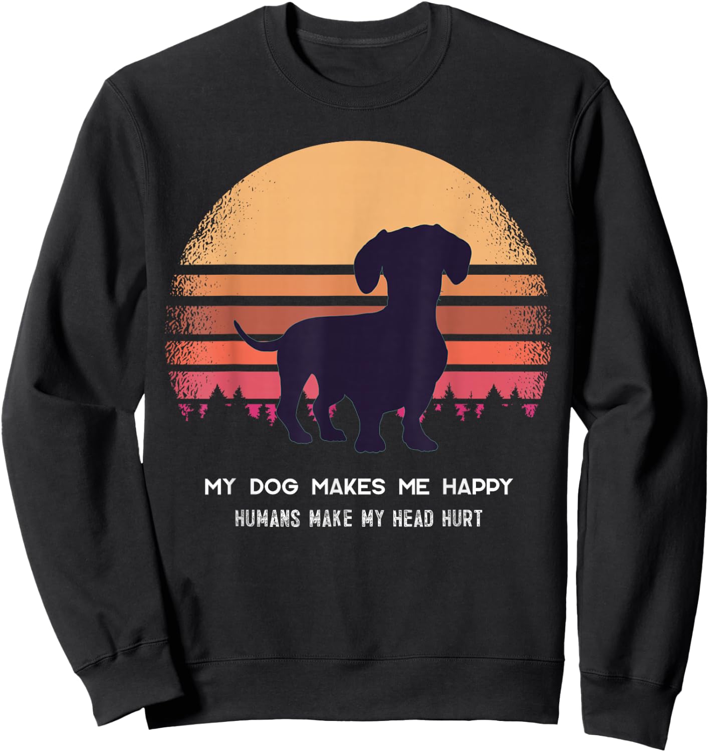 Dachshund Doxie Wiener Sausage Dog Women Kids Sweatshirt - Sweatshirt | Black