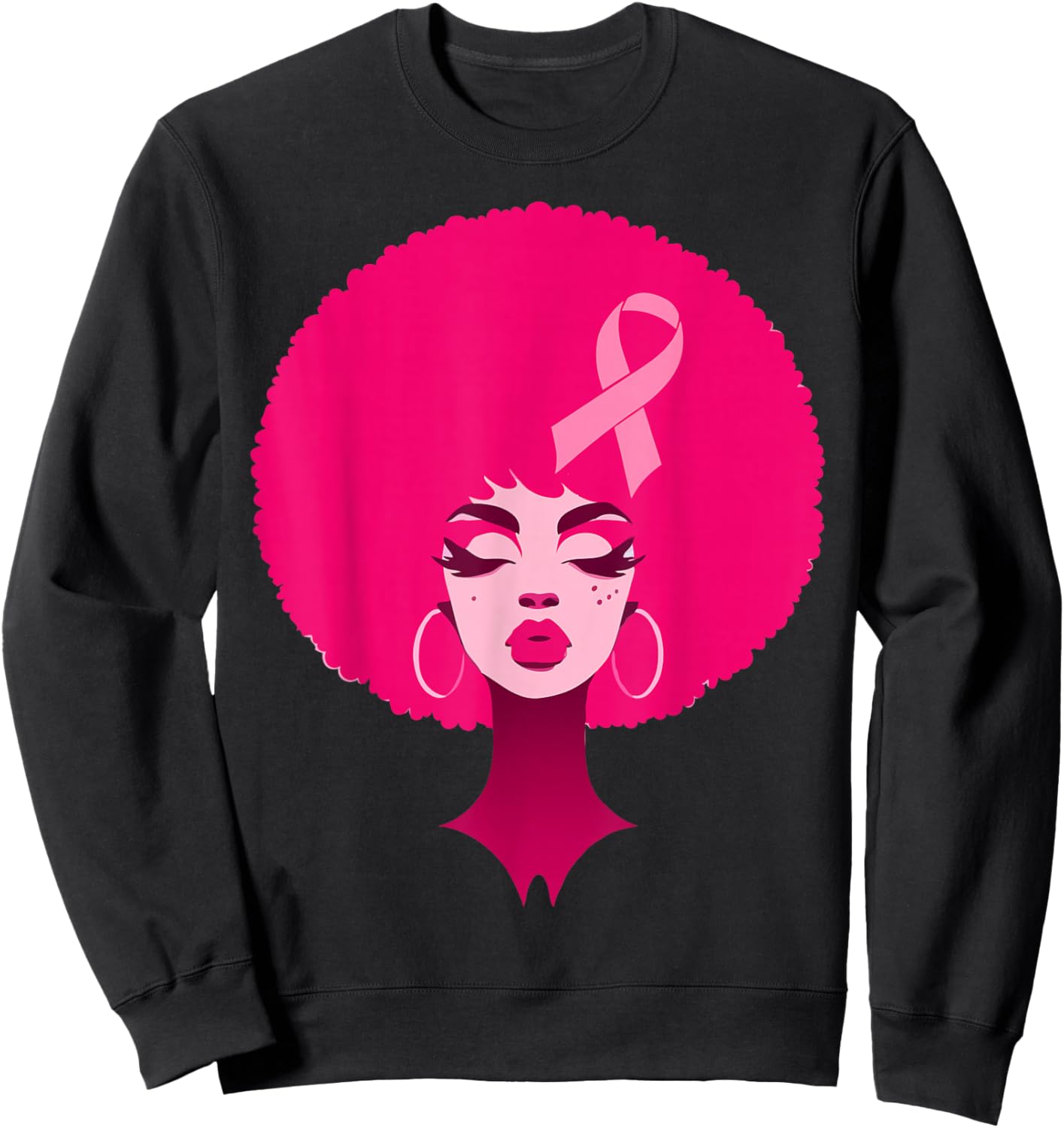 Breast Cancer Black African American Women Support Pink Sweatshirt - Sweatshirt | Black