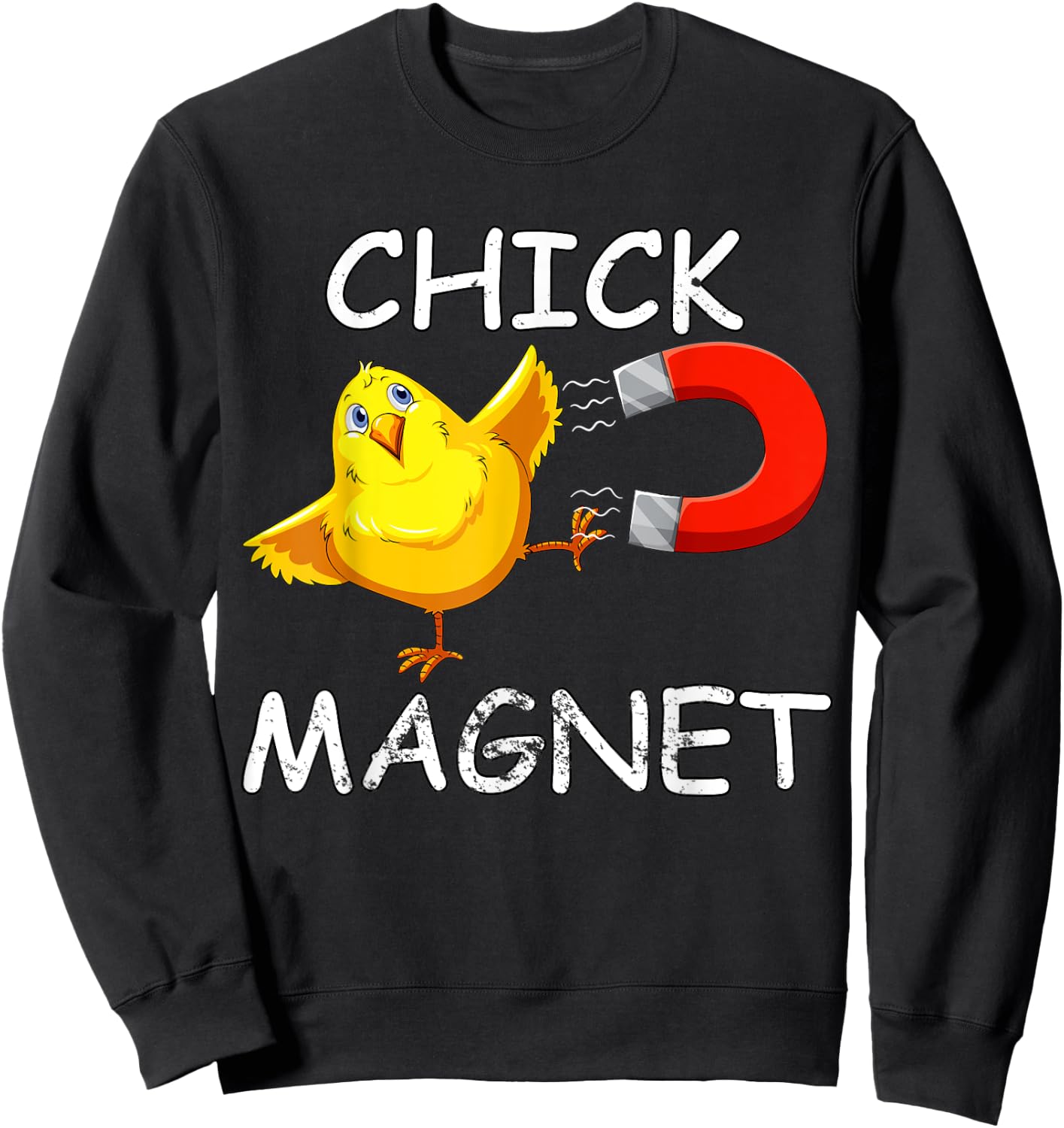 Chick Magnet Funny Easter Cute Baby Chicken Lover Kids Boys Sweatshirt - Sweatshirt | Black