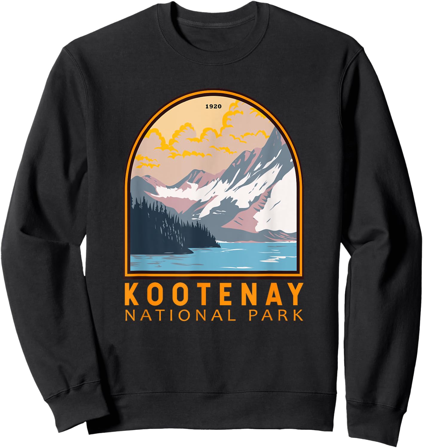 Kootenay National Park Canada Vintage Emblem Sweatshirt - Sweatshirt | Black