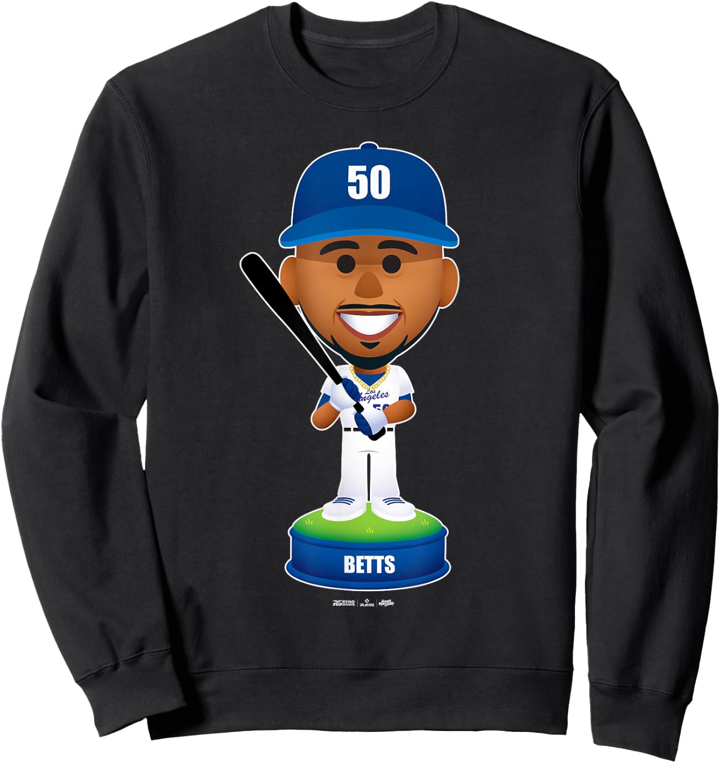 Mookie Betts Los Angeles Baseball Bobblehead MLBPA Sweatshirt - Sweatshirt | Black