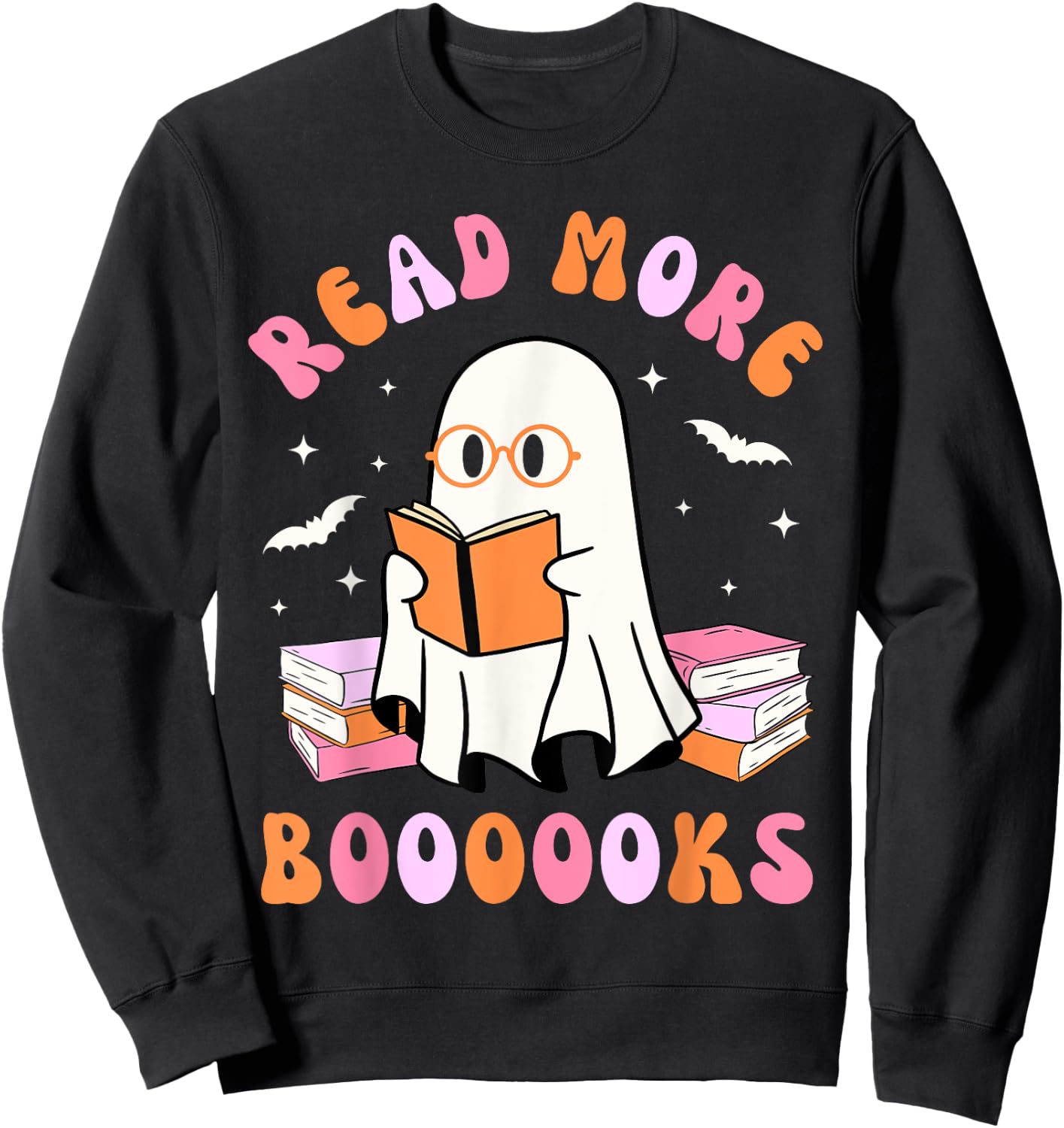 Read More Books Halloween Groovy Reading Kids Sweatshirt - Sweatshirt | Black